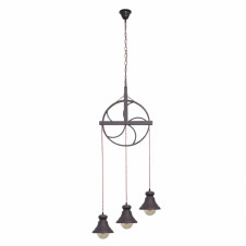 Colgante Rustico Rueca 3xe27 Marron