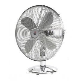 Ventilador de sobremesa FM SM140, 40 cm, 50W, oscilante, 3 niveles, cabezal multiorientable, fabricado en metal cromado
