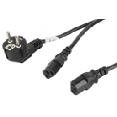 CABLE DE ALIMENTACION LANBERG SCHUKO CEE 7/7 A 2X IEC320 C13 2M