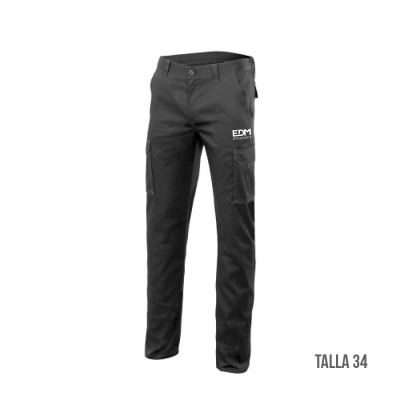 *merchandising* pantalon largo negro talla-34 serigrafiado edm
