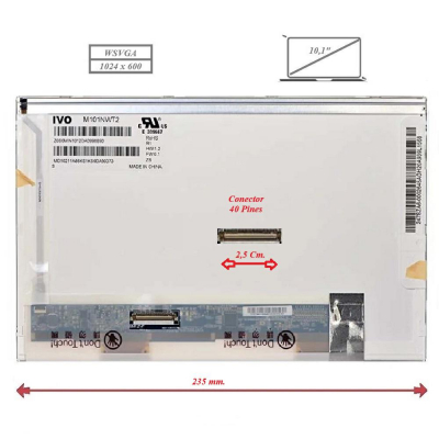 Pantalla para portátil LED 10.1 40 Pines WSVGA / Ltn101nt02
