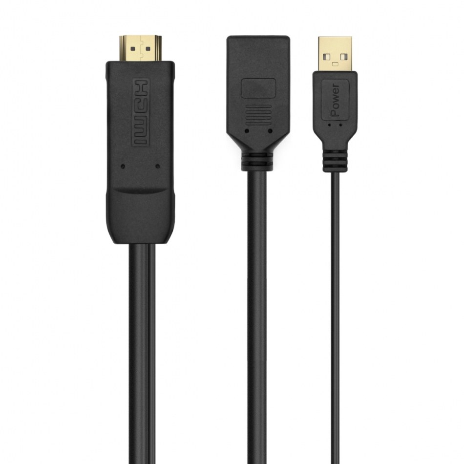AISENS - CONVERSOR ACTIVO HDMI 2.0 + USB ALIM. A DISPLAYPORT V1.2, HDMI/M-USB/M-DP/H, NEGRO, 10CM
