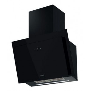 Campana decorativa de pared inclinada Cata THALASSA PRO 700 GBK, 70 cm, 842 m3/h, clase A+++, 5 velocidades + intensiva, 69dB, cristal negro