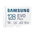 Samsung EVO Plus MB-MC128KA - Tarjeta de memoria flash (adaptador microSDXC a SD Incluido) - 128 GB - A2 / Video Class V30 / UHS-I U3 / Class10 - microSDXC UHS-I - blanco