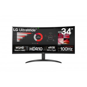 LG 34WR50QK-B Monitor 34 WQHD 2xHDMI DP curvo