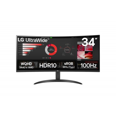 LG 34WR50QK-B Monitor 34 WQHD 2xHDMI DP curvo