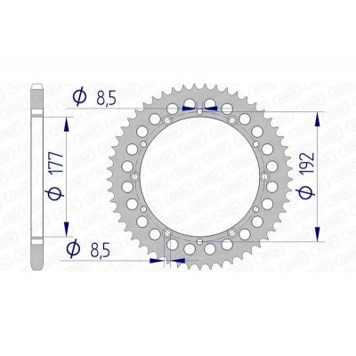 Corona AFAM aluminio 63300 - Paso 520 63300-53