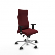 Piqueras y Crespo Albacete direcci?n sincro similpiel granate brazos 1D cromados base aluminio ruedas 65 nailon