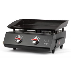 Plancha de asar parrilla a gas butano Vitrokitchen PG230NB con 2 quemadores