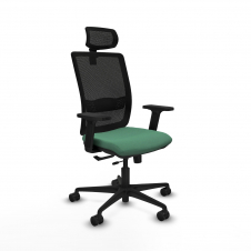 Piqueras y Crespo Haches traslack malla negra bali verde esmeralda brazos 2D base nailon cabecero malla 2D ruedas 65mm nailon