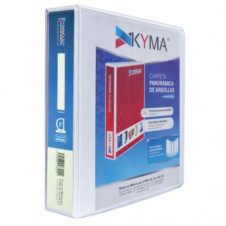 Carpeta Panorámica Kyma de Vinil Tamaño Carta 2 Aro en D Blanca
