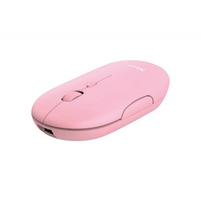 Ratón Inalámbrico por Bluetooth Trust Puck/ Batería recargable/ Hasta 1600 DPI/ Rosa