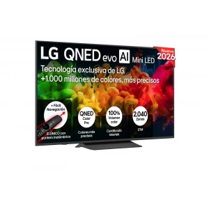 Televisor QNED evo MiniLED LG 65QNED8EB3B, 65 pulgadas, 4K UltraHD, 60Hz, Smart TV webOS 26, HDR10, clase F, negro