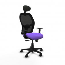 Piqueras y Crespo Aloc?n sincro malla negra bali lila brazos 1D base poliamida cabecero fijo ruedas nailon 50mm