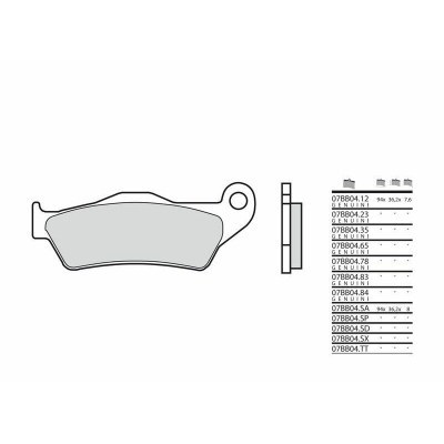 Pastillas de freno sinterizadas de competición Brembo 07BB04SX 07BB04SX