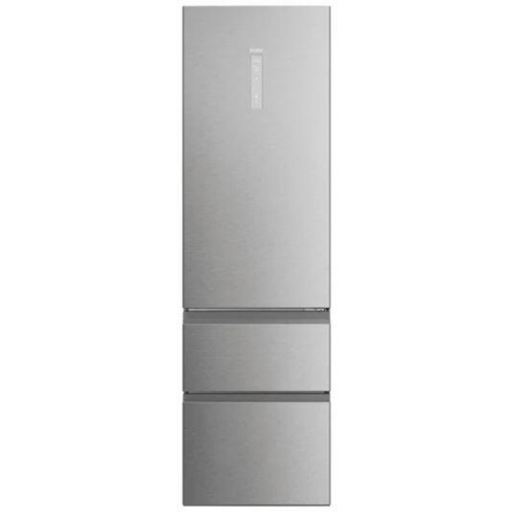 Frigorífico combi Haier HTW7620ANMG, 205 x 59.5 x 66.7 cm, No Frost, clase A, 120 kWh/año, 35 dB, 414 litros, My Zone, Humidity Zone, WiFi, inox
