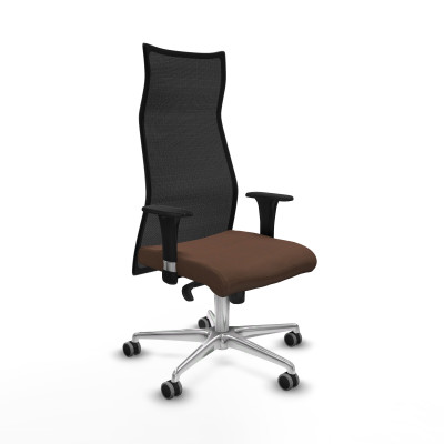 Albacete malla sincro malla negra bali marrón oscuro brazos 1D base aluminio ruedas 65mm engomadas