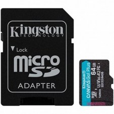 Memoria micro sdxc 64gb kingston canvas go uhs - i cl10 r: 170mb - s w:70mb - s + adaptador sd