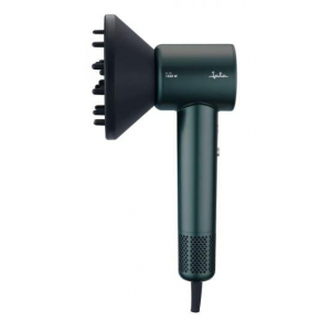 Secador de pelo Jata JBSC1600, iónico, sin escobillas, 1600W, 4 temperaturas, 3 posiciones, difusor, concentrador, verde