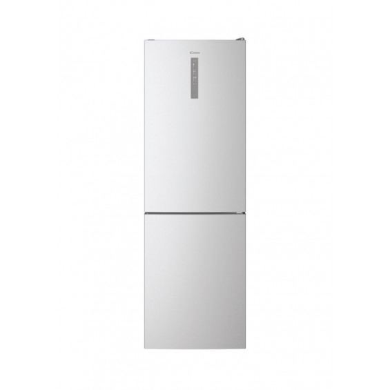 Frigorífico combi Candy CCE7T618ES, 185 x 59.5 x 65.8 cm, Total No Frost, clase E, 256 kWh/año, 39 dB, 341 litros, Circle+, WiFi, silver
