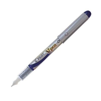 PILOT Pluma desechable V Pen Silver tinta liquida trazo 0,4mm negro metalico