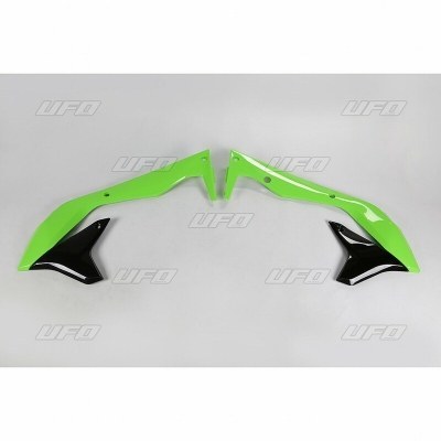 Plásticos laterales de radiador UFO Kawasaki verde / negro KA04736-999 KA04736#999