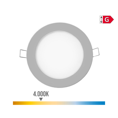 Mini downlight led empotrable redondo 6 w 4000 k luz dia color cromado ø11,7 cm
