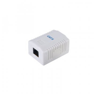 ROSETA DE SUPERFICIE CATEGORIA 6 1 HEMBRA RJ45 COLOR BLANCO