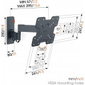 Soporte televisión Vogels 1243, Vesa 75x75, Vesa max 200x200, hata 15 kg, Full Motion+, hasta 43 pulgadas, negro - imagen 2