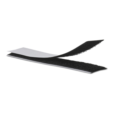 Tira adhesiva de cierre de gancho y bucle 2x10cm. negro, 2143-3, inofix