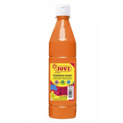 Jovi Tempera Paint Tempera Liquida 500ml - Base Agua - Lista para Usar - Alto Poder Cubriente - Secado Rapido - Excelente Fluidez - Adherencia en Multiples Superficies - Color Naranja