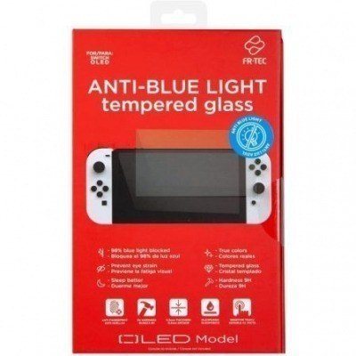 Protector de Pantalla con Filtro de Luz Azul FR-TEC Anti Blue Light para Nintendo Switch OLED