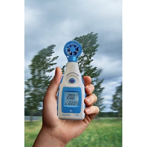 Anemómetro/Termómetro Digital Medidor Velocidad del Viento