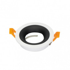 Empotrable Anou 1xgu10 Redondo Blanco/negro 2x9,2x9,2 Cm 8 De Corte.c/portalampara
