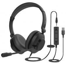 Axtel AXH-ONEUCD-35 auricular y casco Auriculares Alámbrico Diadema Oficina/Centro de llamadas USB tipo A Negro