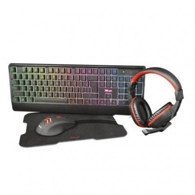Pack Gaming 4 en 1 Trust Ziva/ Teclado + Ratón + Auriculares + Alfombrilla