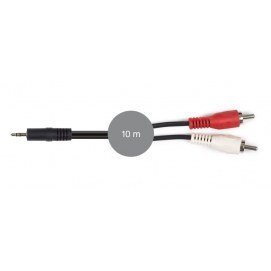 Cable señal de audio Jack 3'5 mm estéreo macho a 2 RCA macho Fonestar AA-727-10