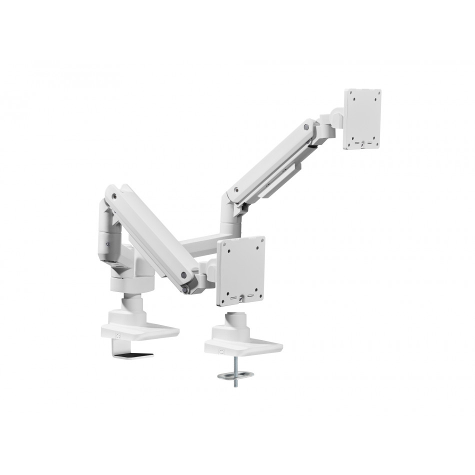 Soporte de escritorio para monitor doble de 17«-35», blanco