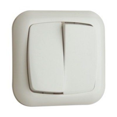 Interruptor Doble Empotrar 10A/250Vac 80x80x12 BLANCO