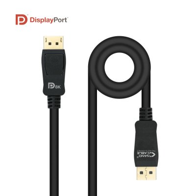Cable DISPLAYPORT 1.4 CERTIFICADO VESA, DP/M ? DP/M, Negro, 0.5 m