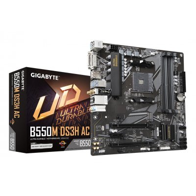 B550M DS3H AC Placa base - Procesadores AMD Ryzen 5000, VRM de 5+3 fases, hasta 4733 MHz DDR4, 1xPCIe 4.0 + 1xPCIe 3.0 M.2, Wi-Fi 5, LAN 1GbE, USB 3.2 Gen 1