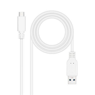 Cable USB 3.1 Gen2 USB-C/A 1 M Blanco Nanocable