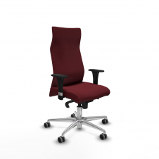 Piqueras y Crespo Albacete direcci?n sincro similpiel granate brazos 1D cromados base aluminio ruedas 65 engomadas