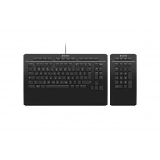 3Dconnexion Keyboard Pro with Numpad teclado Oficina USB + RF Wireless + Bluetooth QWERTY Internacional de EE.UU. Negro