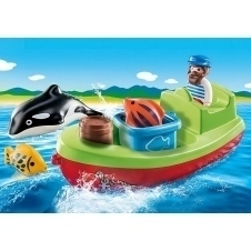 Playmobil 1.2.3 pescador con bote