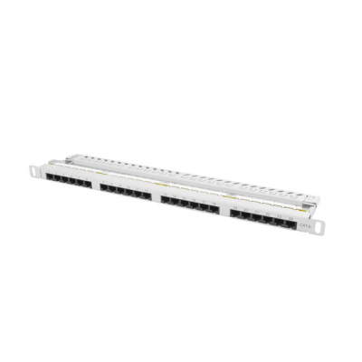 Patch panel lanberg cat.6 utp 24 puertos 0.5u rack 19 gris