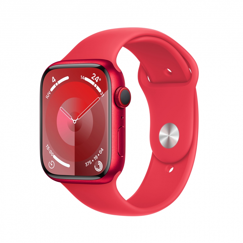 APPLE WATCH SERIES 9 MRYG3QL/A 45MM (PRODUCT) RED ALUMINIUM CASE WITH (PRODUCT) RED SPORT BAND