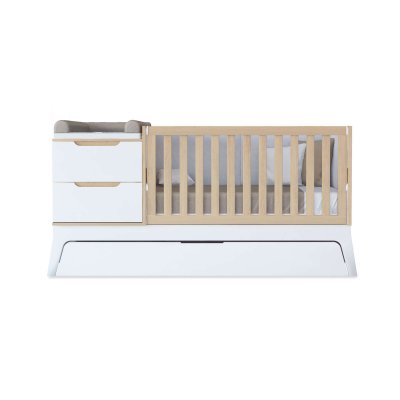 Cuna convertible blanco/madera 70x140 cm con cajón inferior · Zen K460C-M8411