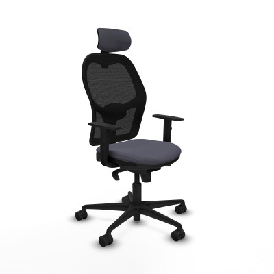 Jorquera sincro malla negra bali gris oscuro brazos 1D base nailon cabecero 2D ruedas 65mm nailon