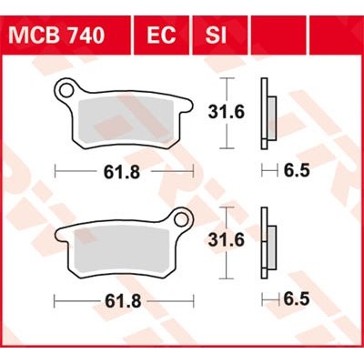 Pastillas de freno cerámicas serie EC TRW MCB740EC